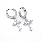 Cross Pendant Diamond Earrings